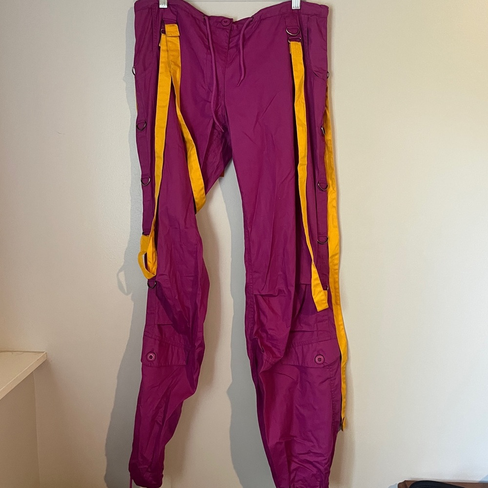 UFO cargo pants sweatpants track sweats joggers large retro